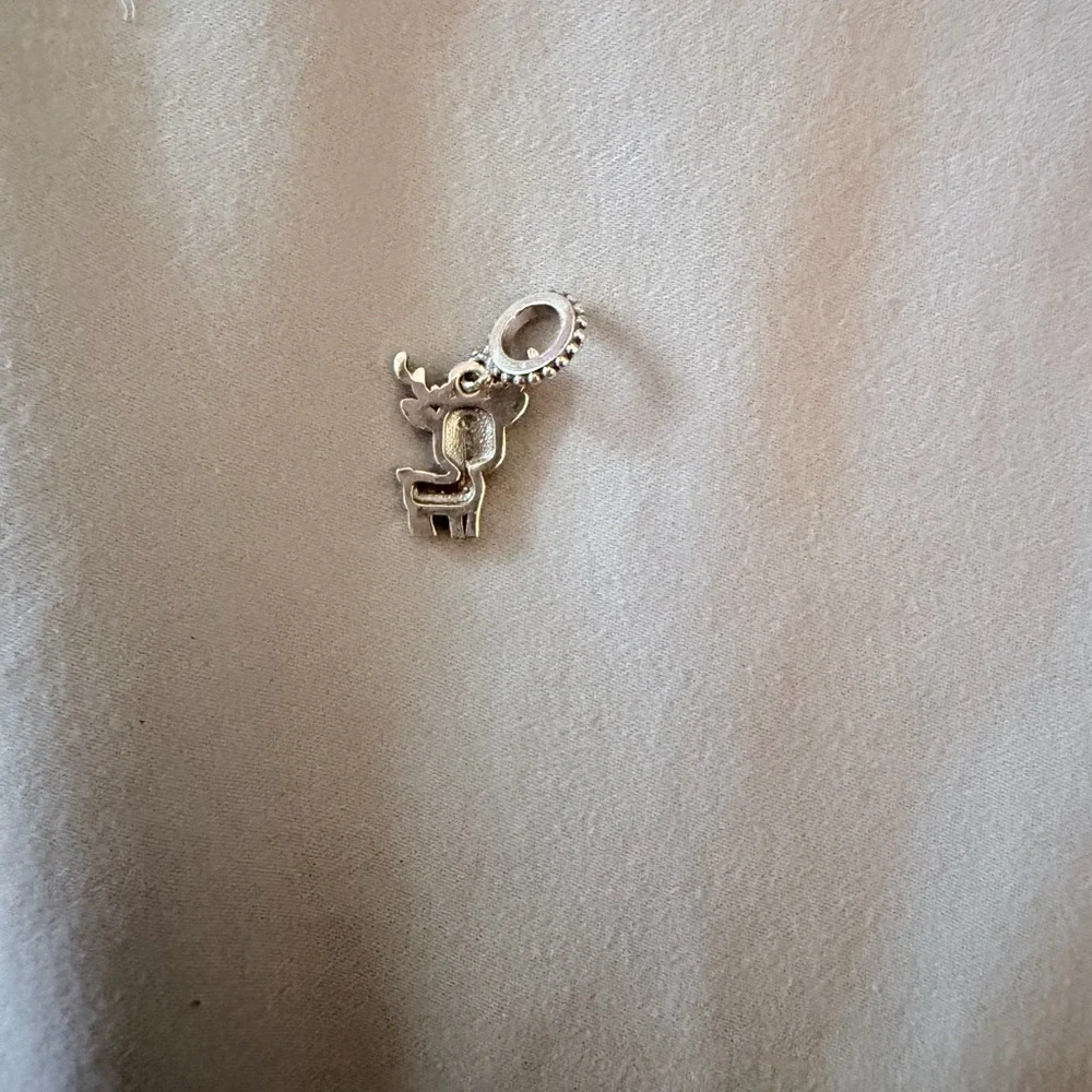 Silver & Pink Dangle Girl Deer Charm - Picture 4 of 4